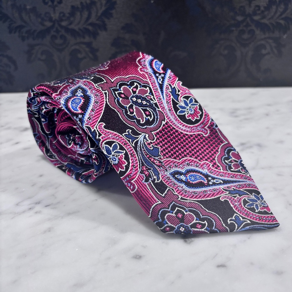 JZ Richards Men’s Red, White & Blues, Paisley Tie